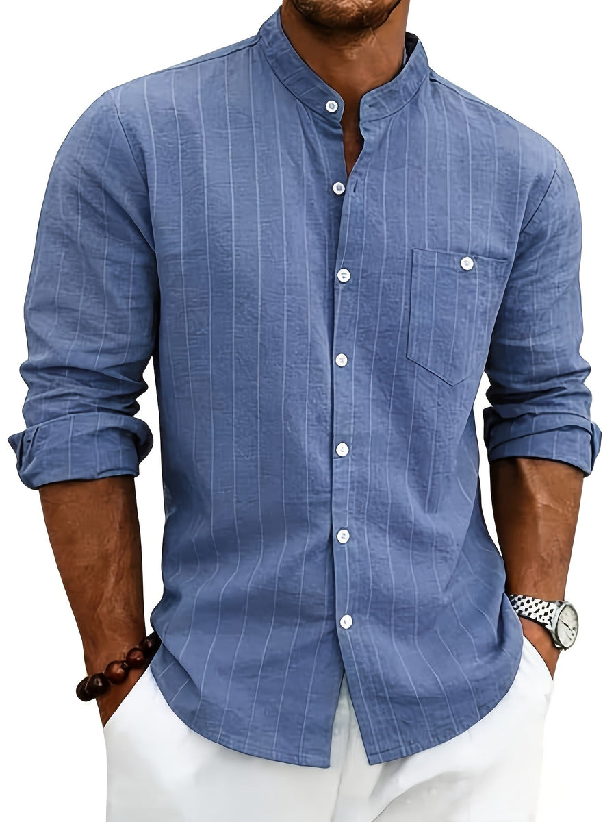 Auden | Men's Retro Striped Linen Shirt
