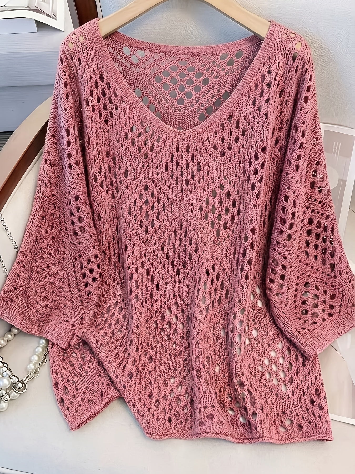 Edith™ | Open-Knit V-Neck Jumper