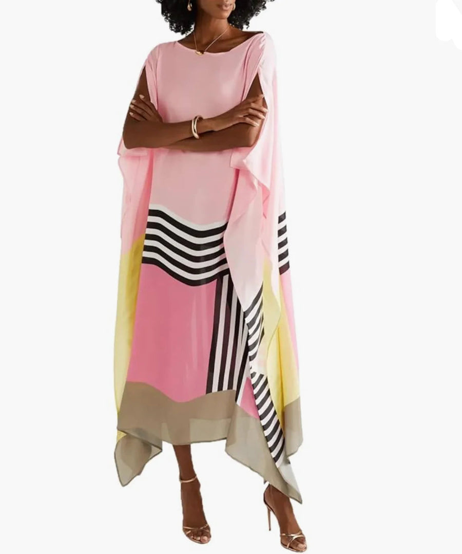 Regan | Pink Candy Stripe Kaftan