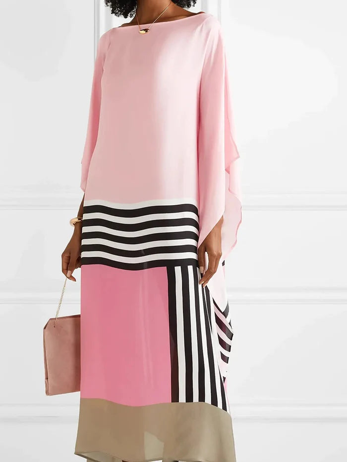 Regan | Pink Candy Stripe Kaftan