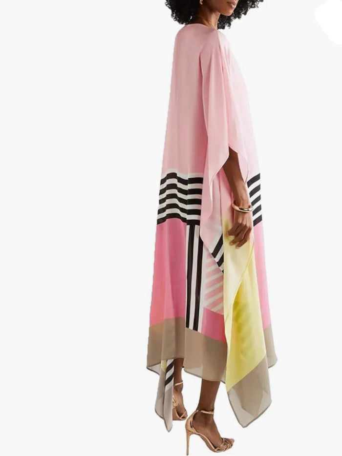 Regan | Pink Candy Stripe Kaftan