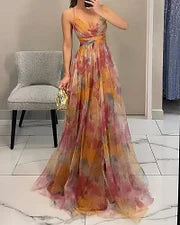 Maeve | Elegant Halter Print Dress