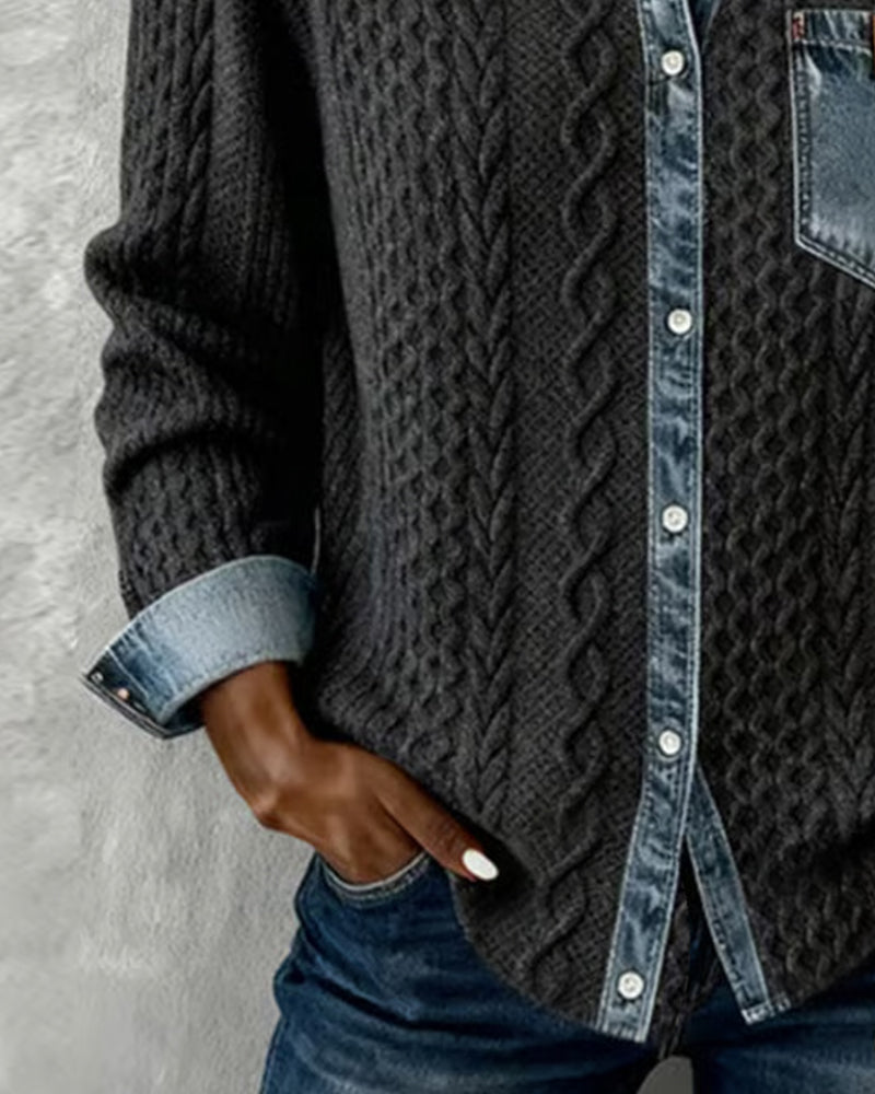 Kabira | Shirt with Denim Patchwork