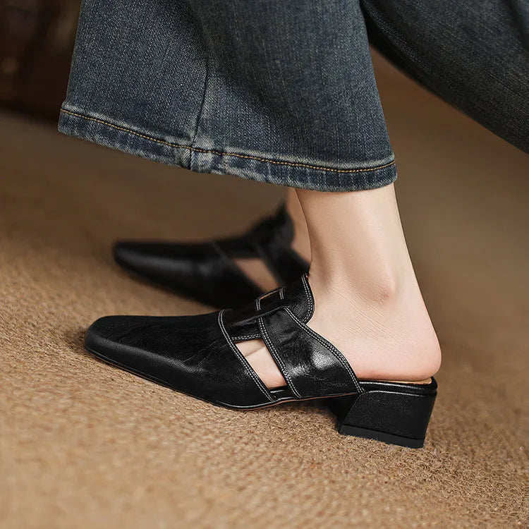 Alayna | Genuine Leather Mules