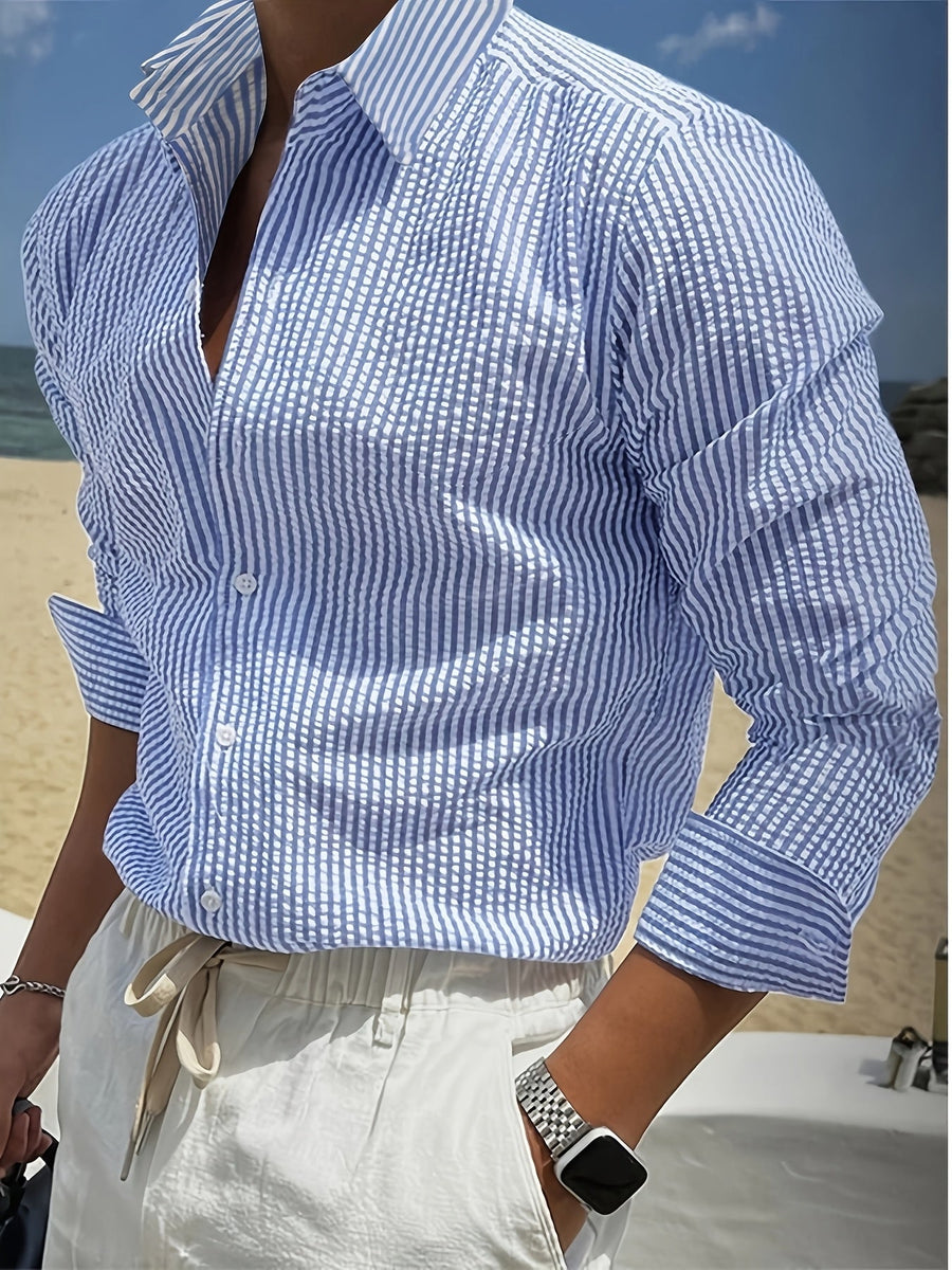 Wes | Men's Striped Long Sleeve Shirt