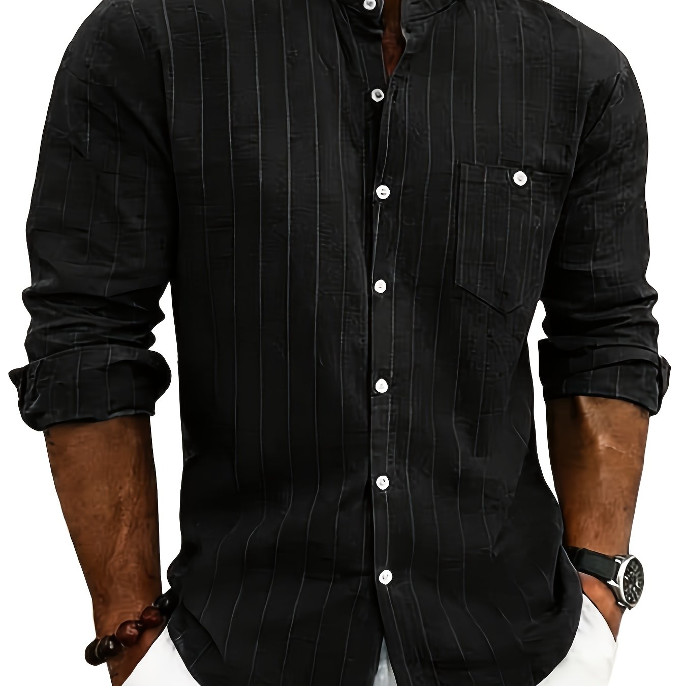 Auden | Men's Retro Striped Linen Shirt