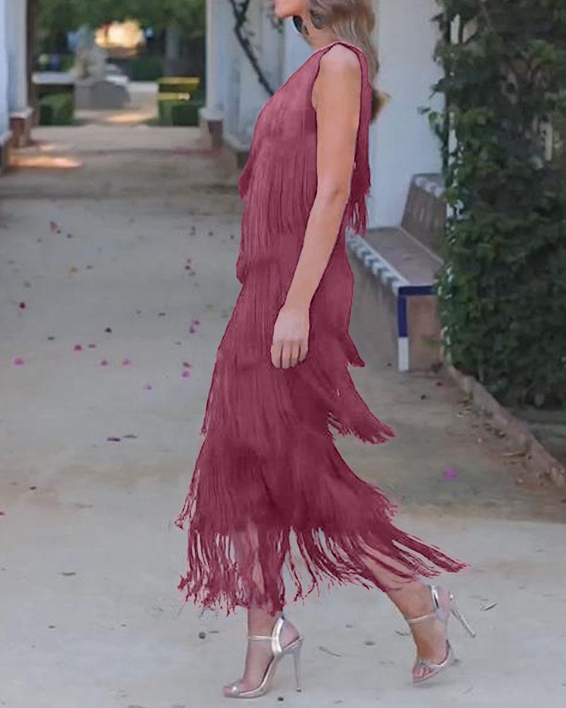 Endora | Off Shoulder Elegant Fringe Dress