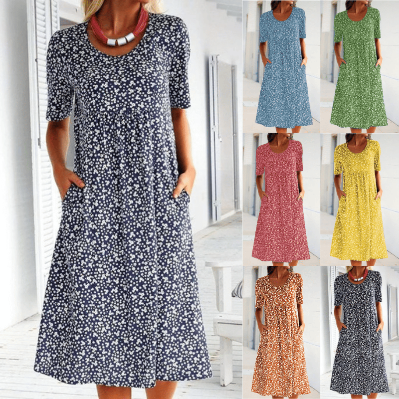 Dove | Round Neck Floral Dress