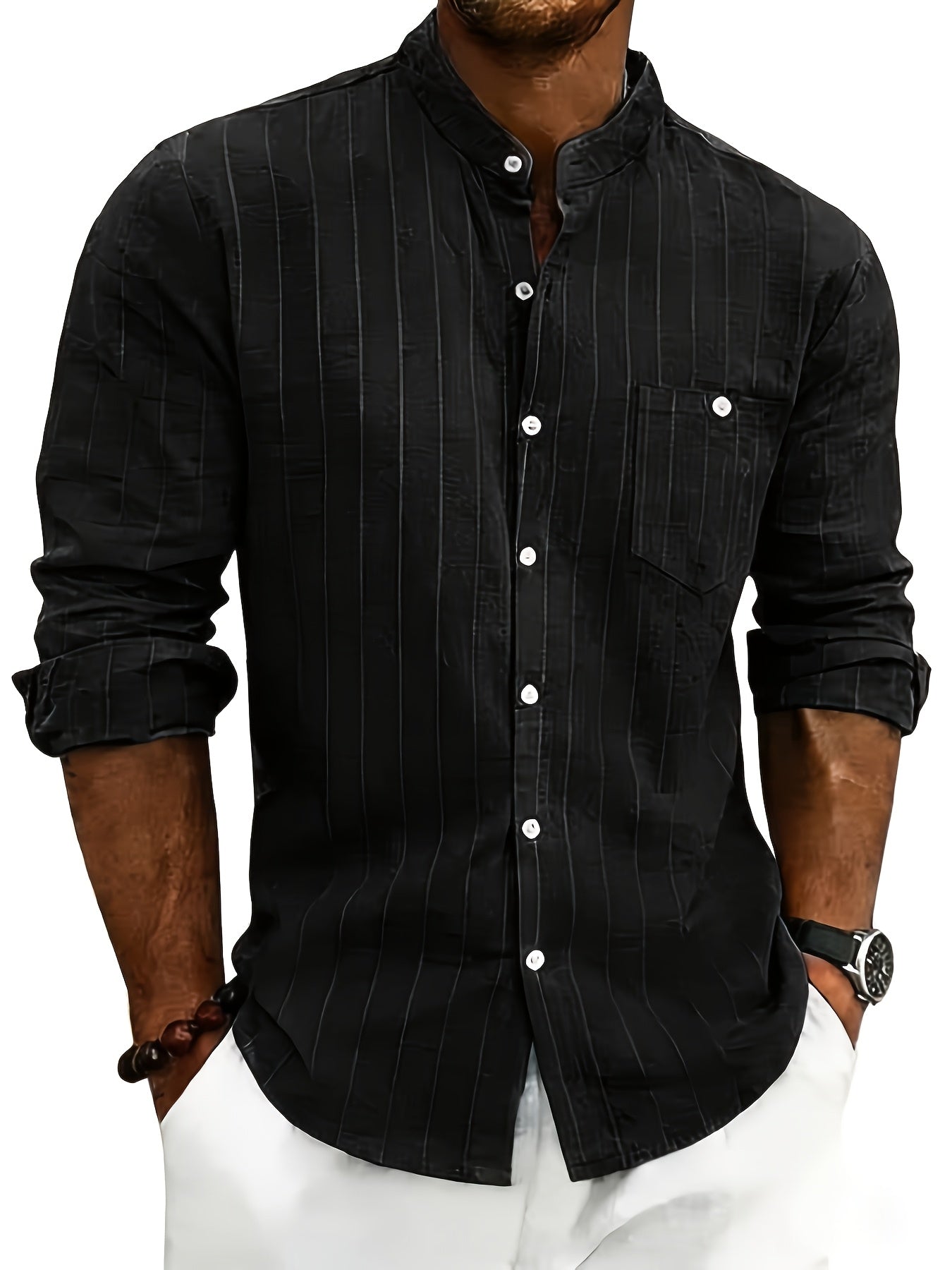 Auden | Men's Retro Striped Linen Shirt