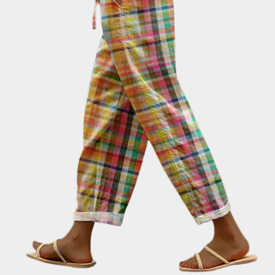 Iryna | Comfortable Checkered Pants