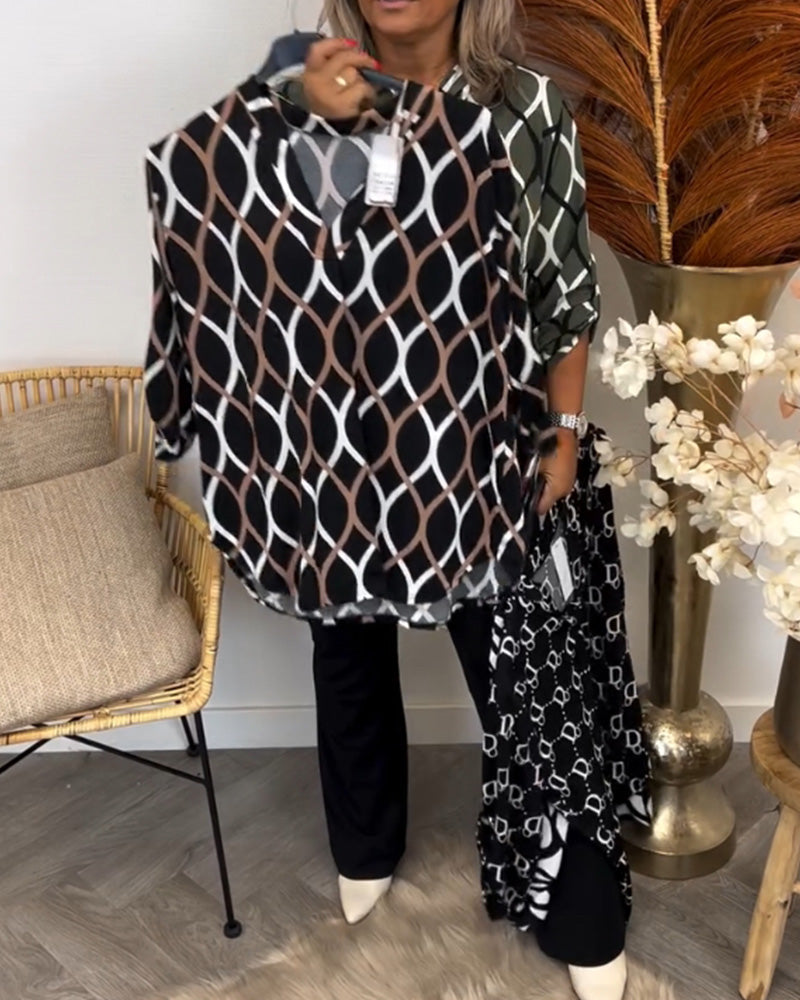 Vanda | Casual Blouse with Long Sleeves and Elegant Pattern