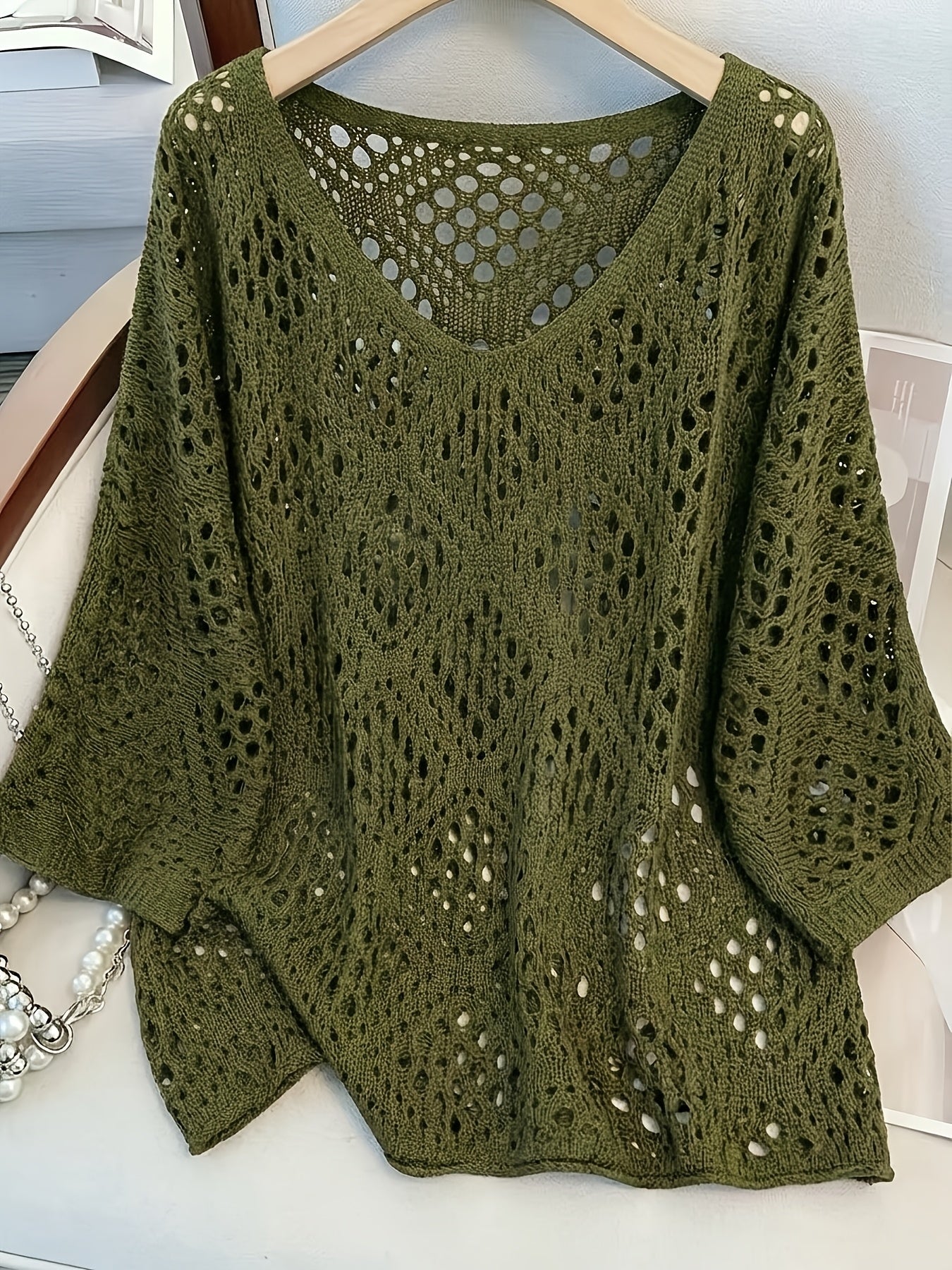 Edith™ | Open-Knit V-Neck Jumper