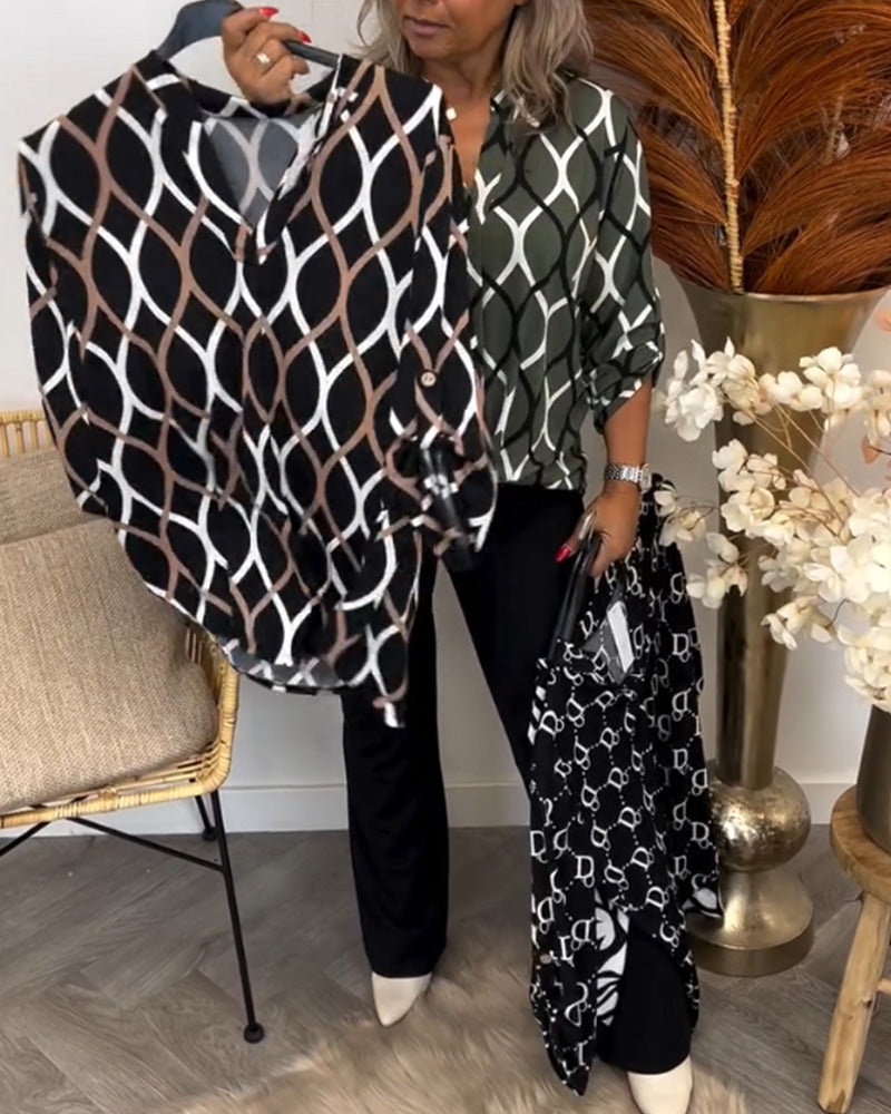 Vanda | Casual Blouse with Long Sleeves and Elegant Pattern