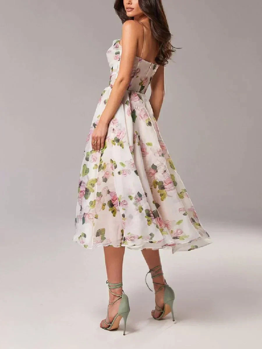 Karlee | Elegant Printed Strapless Dress