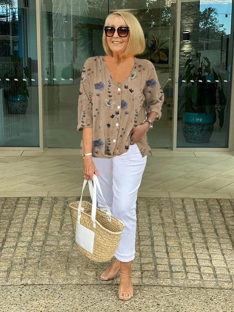 Robin | Printed Button Tunic Top