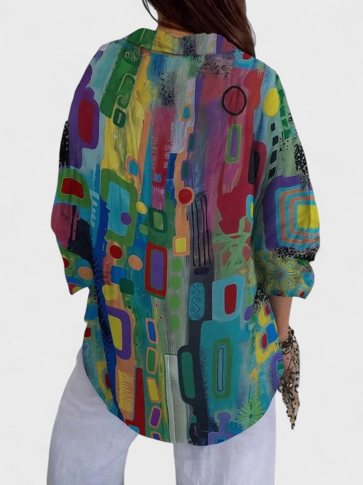 Julie | Elegant Geometric Pattern Blouse