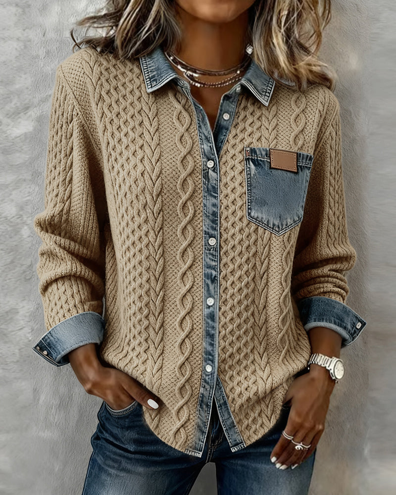 Kabira | Shirt with Denim Patchwork