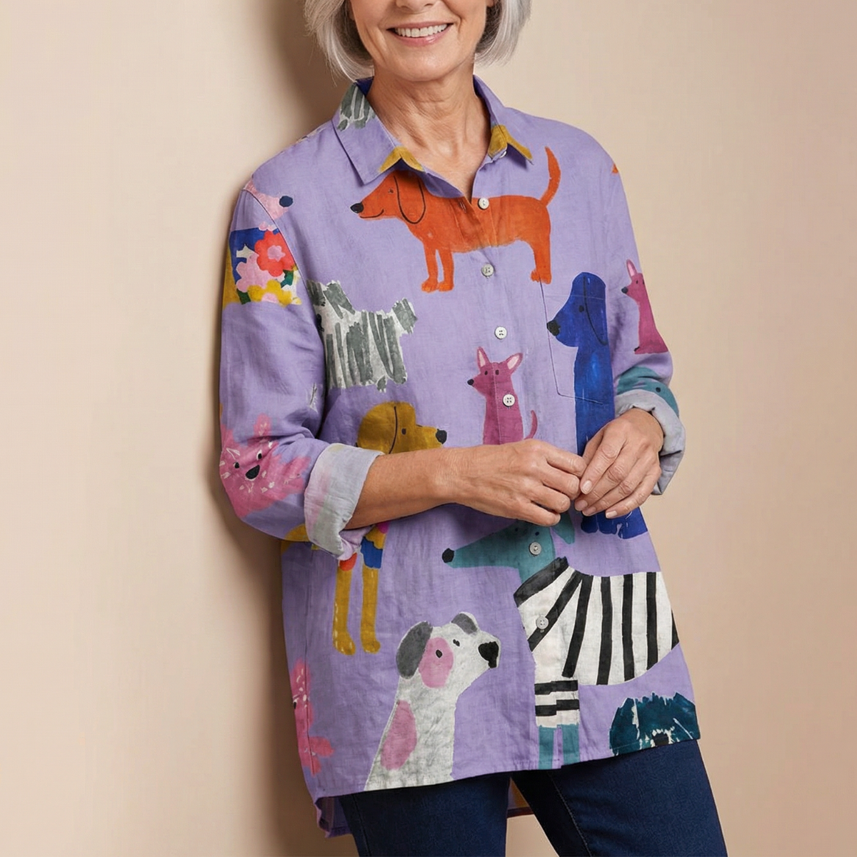 Audrey - Artistic Button-Up Shirt