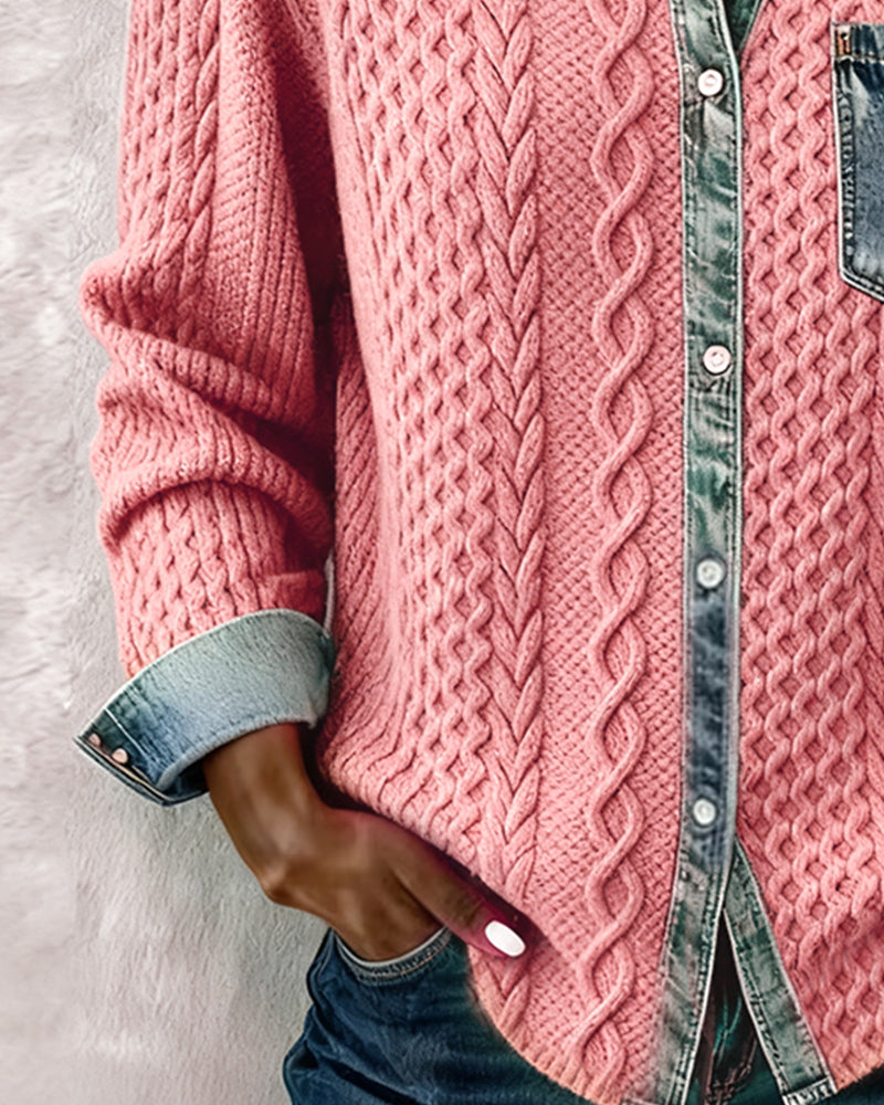 Kabira | Shirt with Denim Patchwork