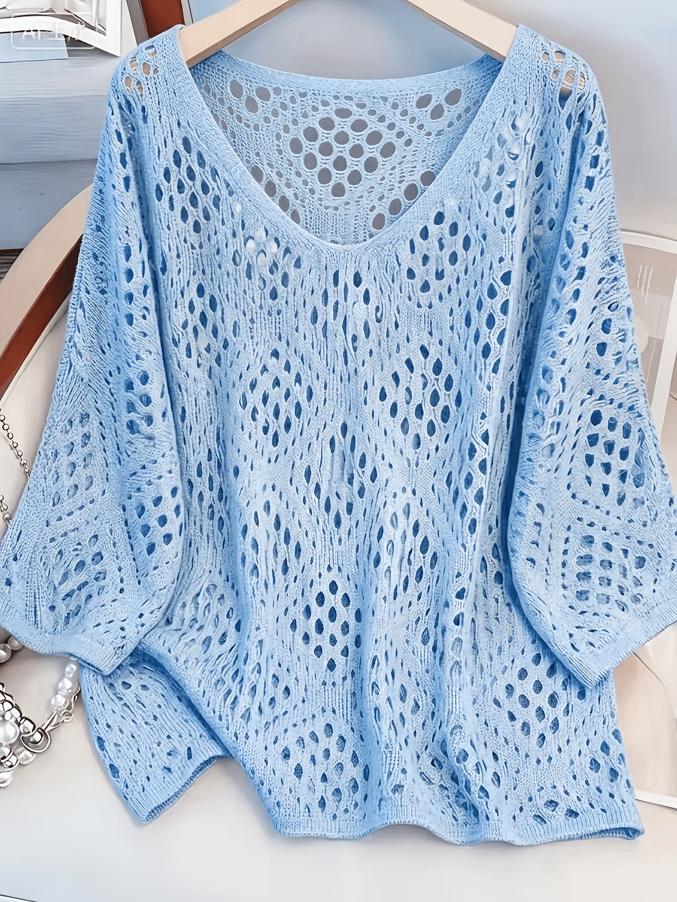 Edith™ | Open-Knit V-Neck Jumper