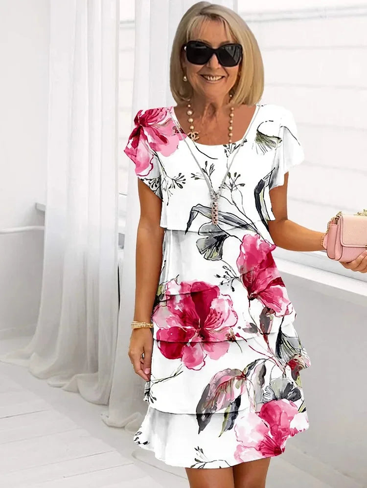 Denver | Pleated Ruffled Floral Dress