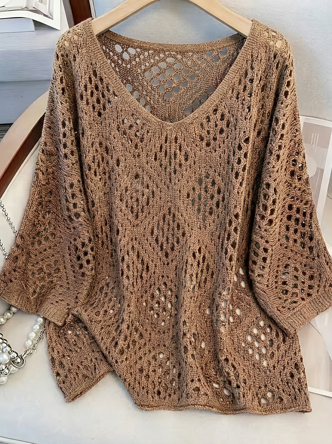 Edith™ | Open-Knit V-Neck Jumper