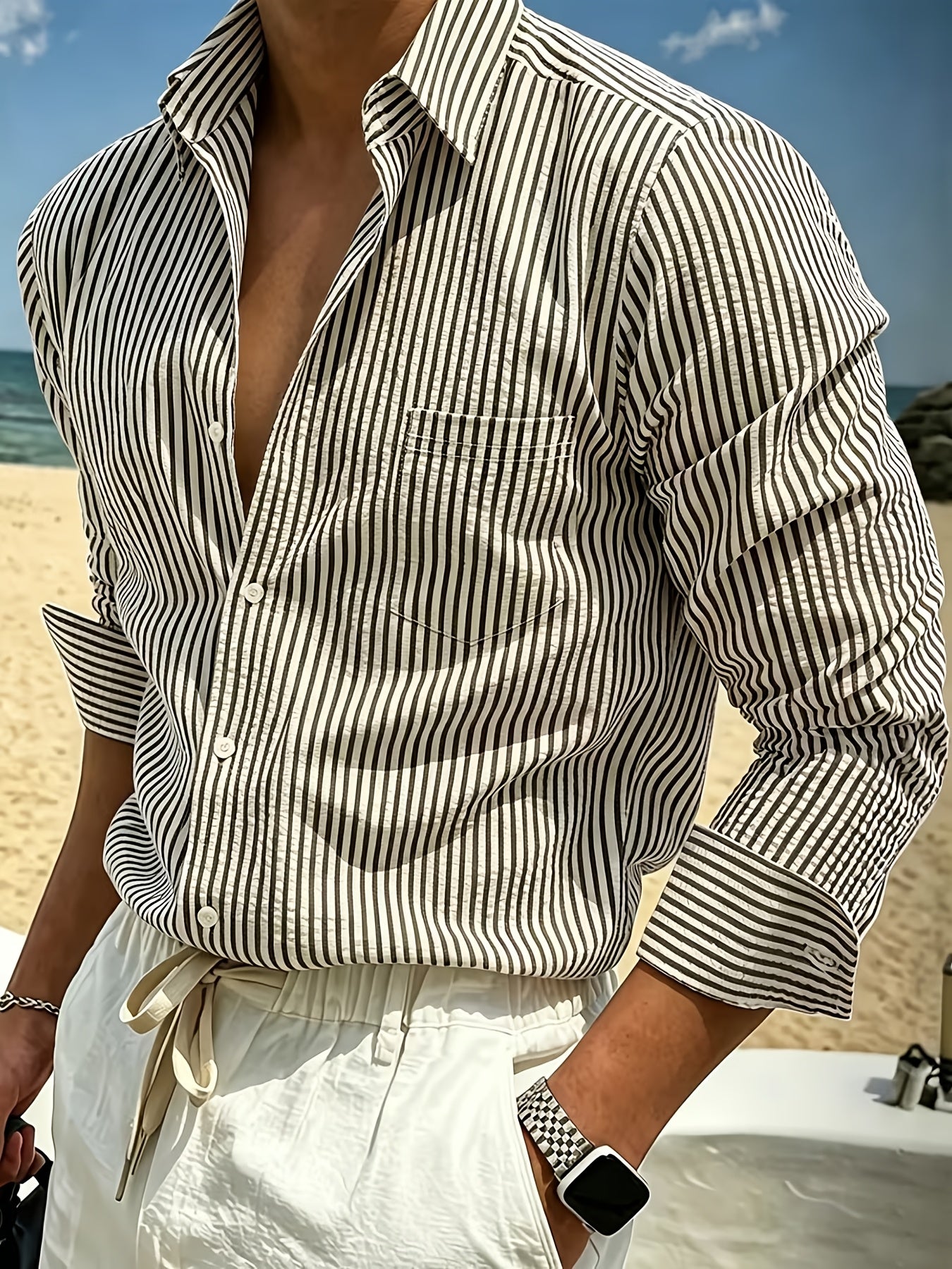 Wes | Men's Striped Long Sleeve Shirt