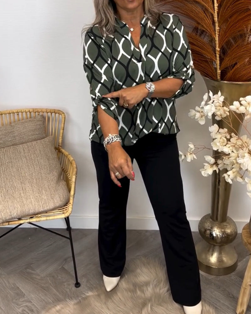 Vanda | Casual Blouse with Long Sleeves and Elegant Pattern