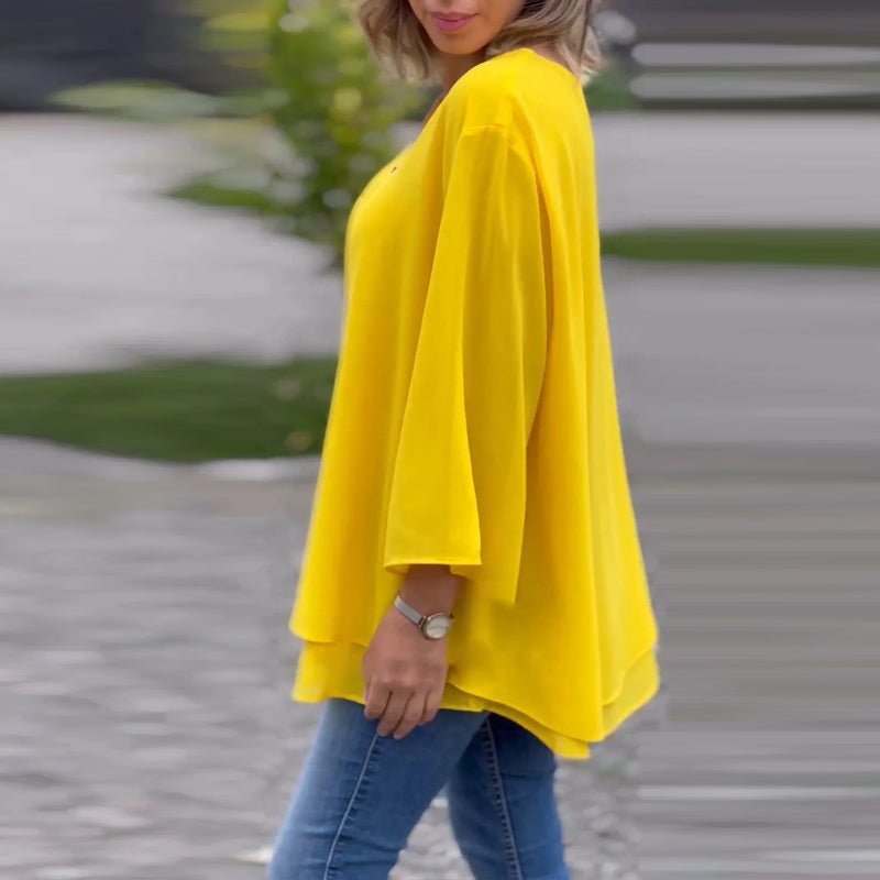 Jayne | Chiffon Zipper Blouse