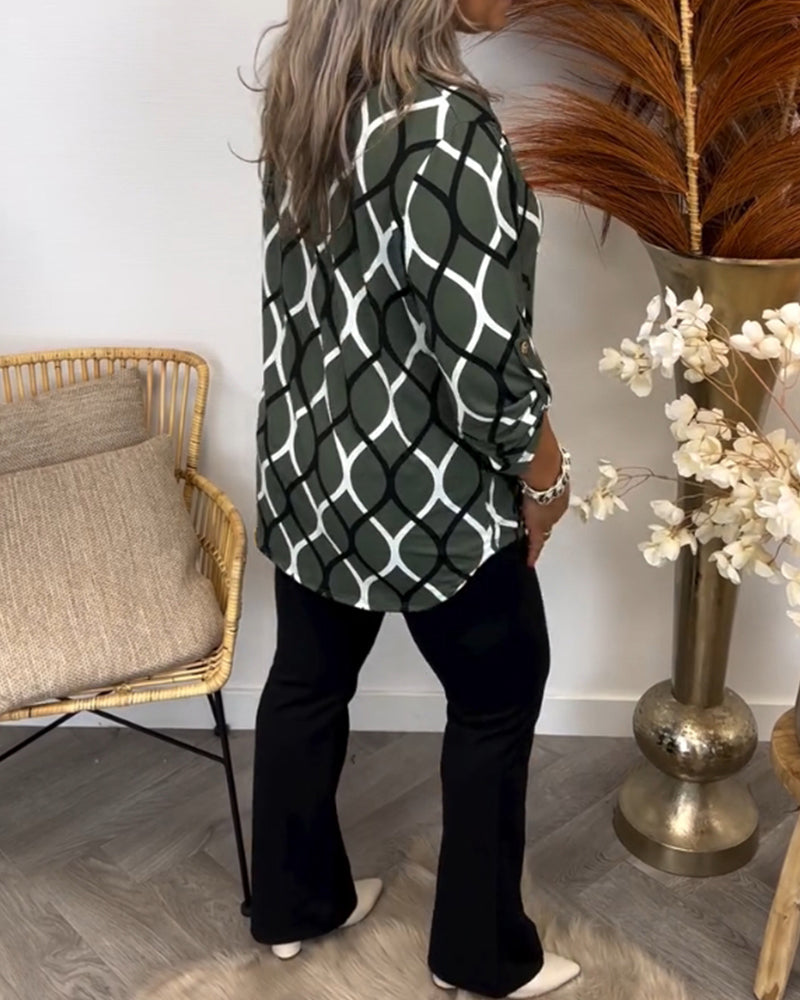 Vanda | Casual Blouse with Long Sleeves and Elegant Pattern
