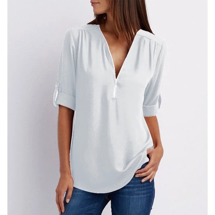 Henley | Chic Zipper Blouse