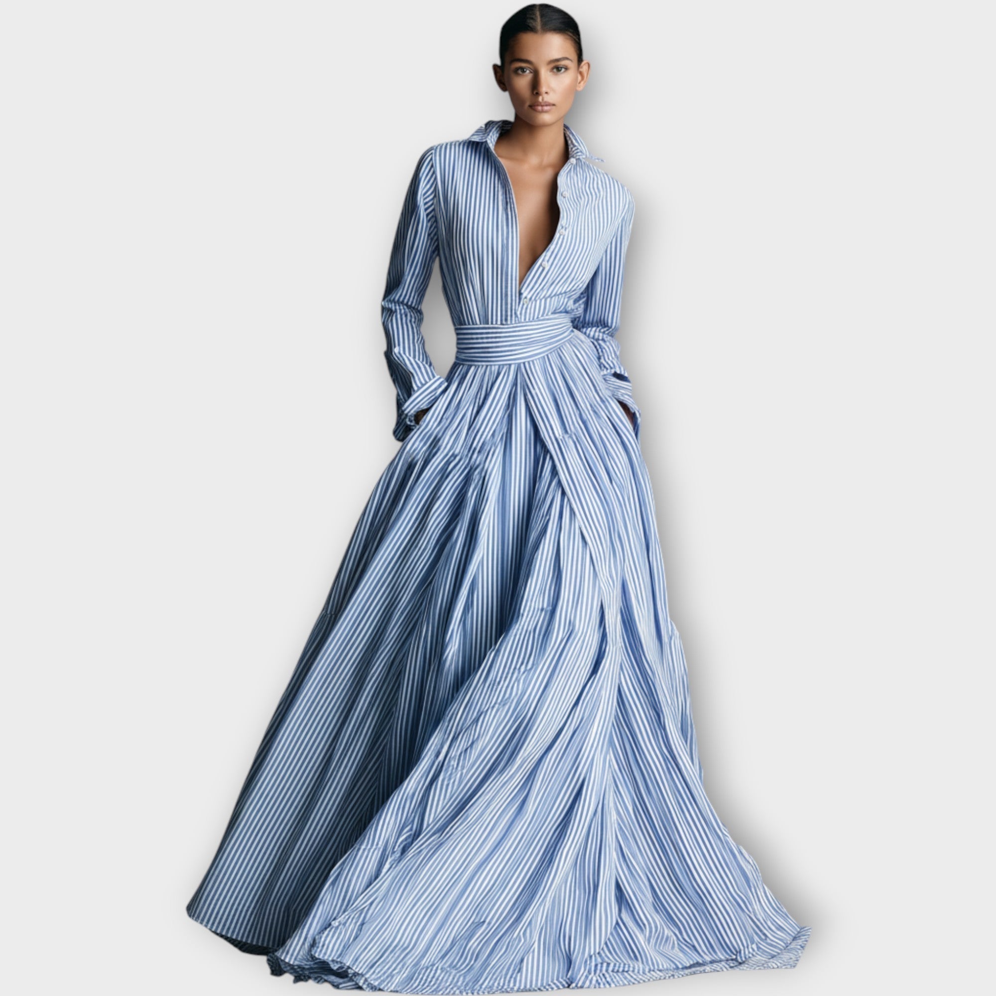 Morwenna | Striped Button Maxi Dress