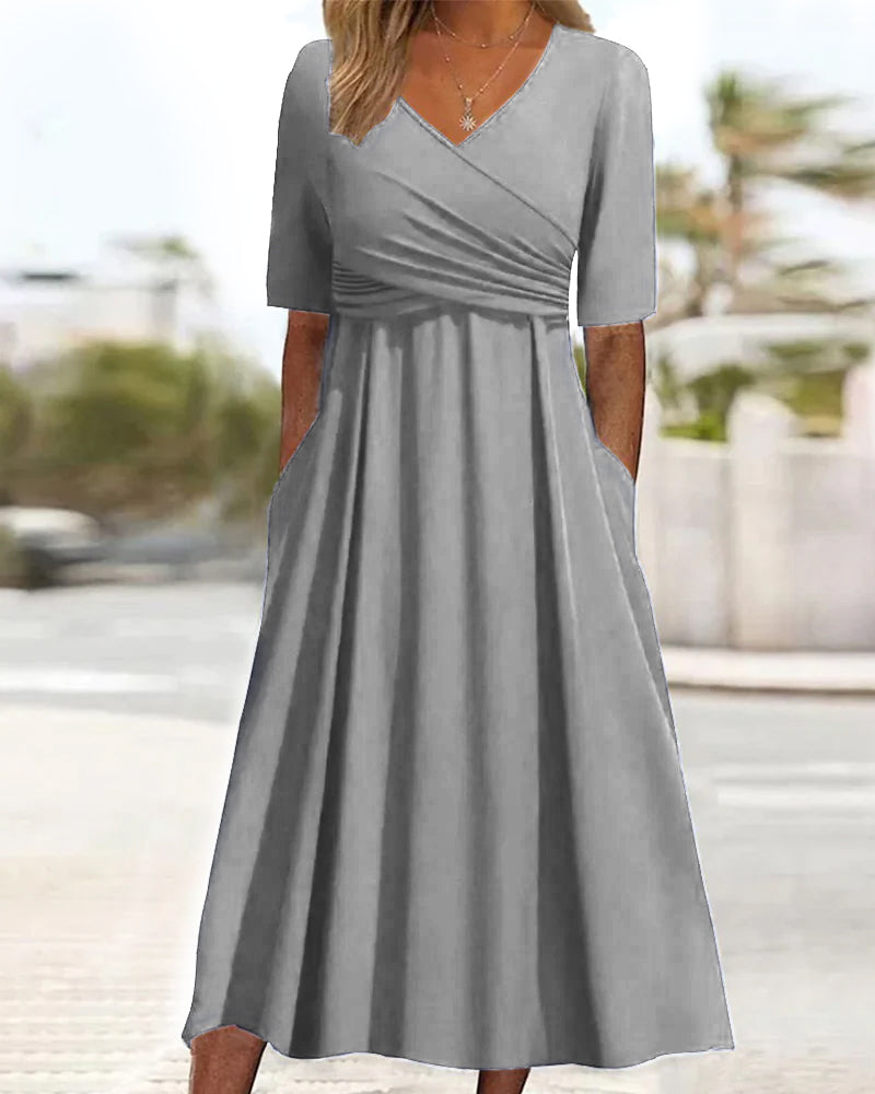 Fern | Crossover Dress with Short Sleeves.