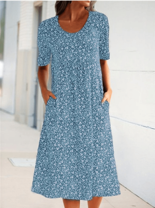 Dove | Round Neck Floral Dress