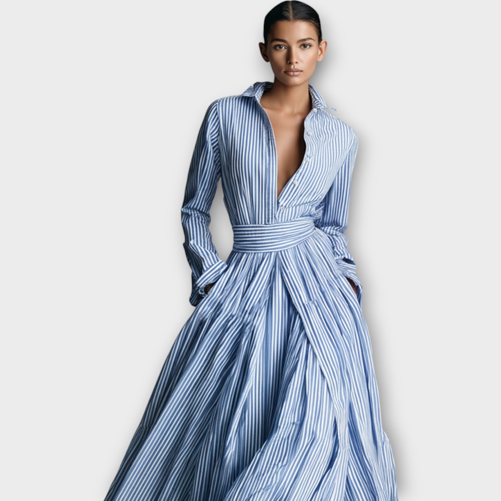 Morwenna | Striped Button Maxi Dress