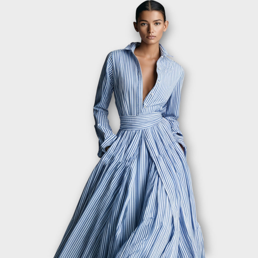 Morwenna | Striped Button Maxi Dress
