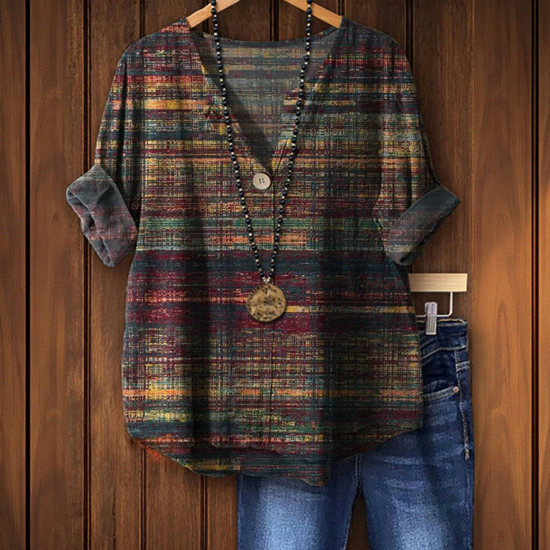 Loretta | Vintage Inspired Blouse with Colorful Accents