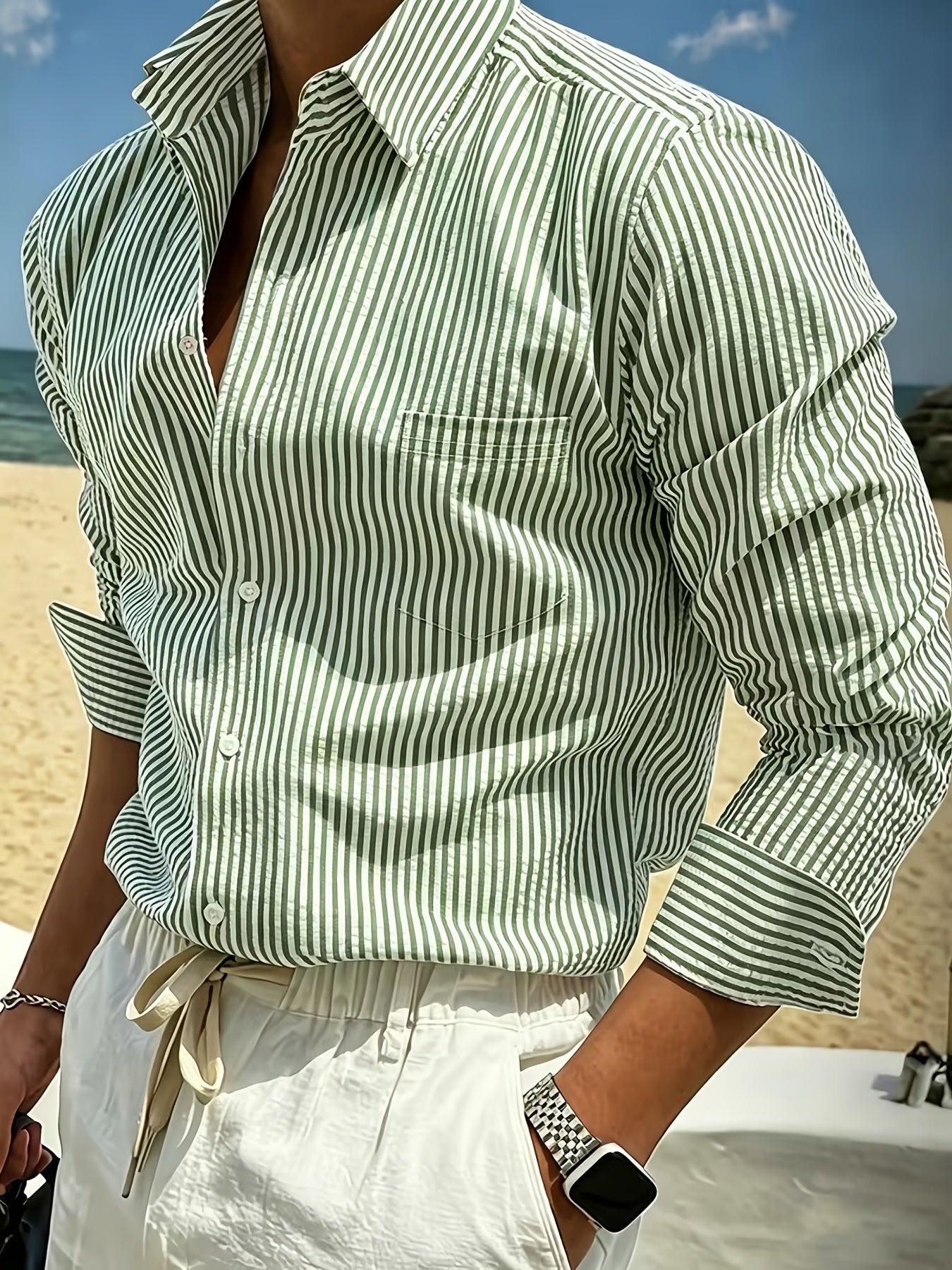 Wes | Men's Striped Long Sleeve Shirt