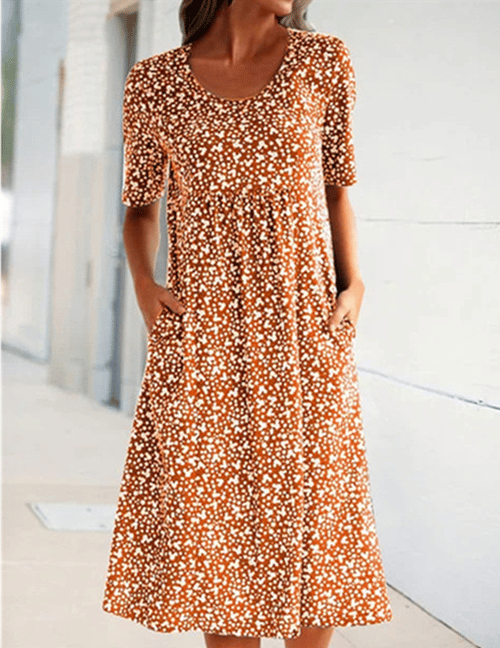 Dove | Round Neck Floral Dress