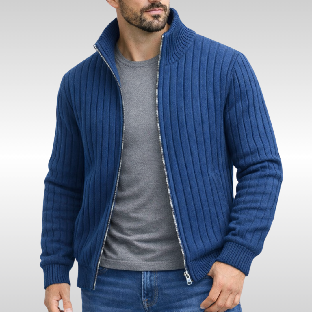 Richie - Classic Ribbed Zip Cardigan