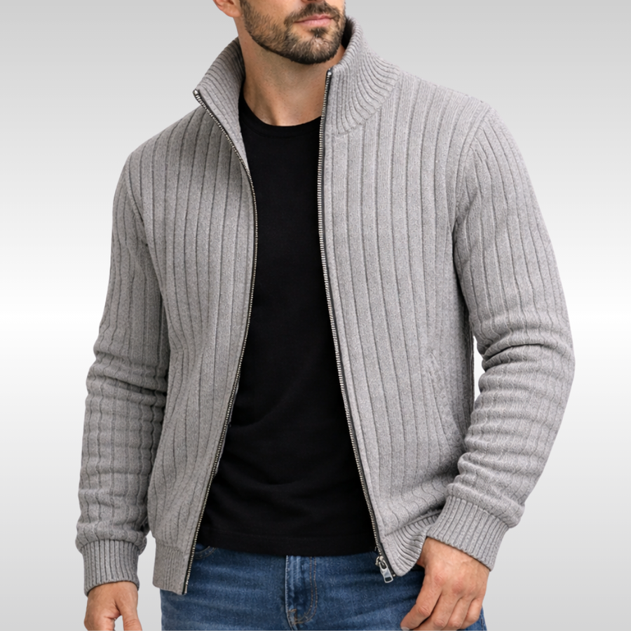 Richie - Classic Ribbed Zip Cardigan