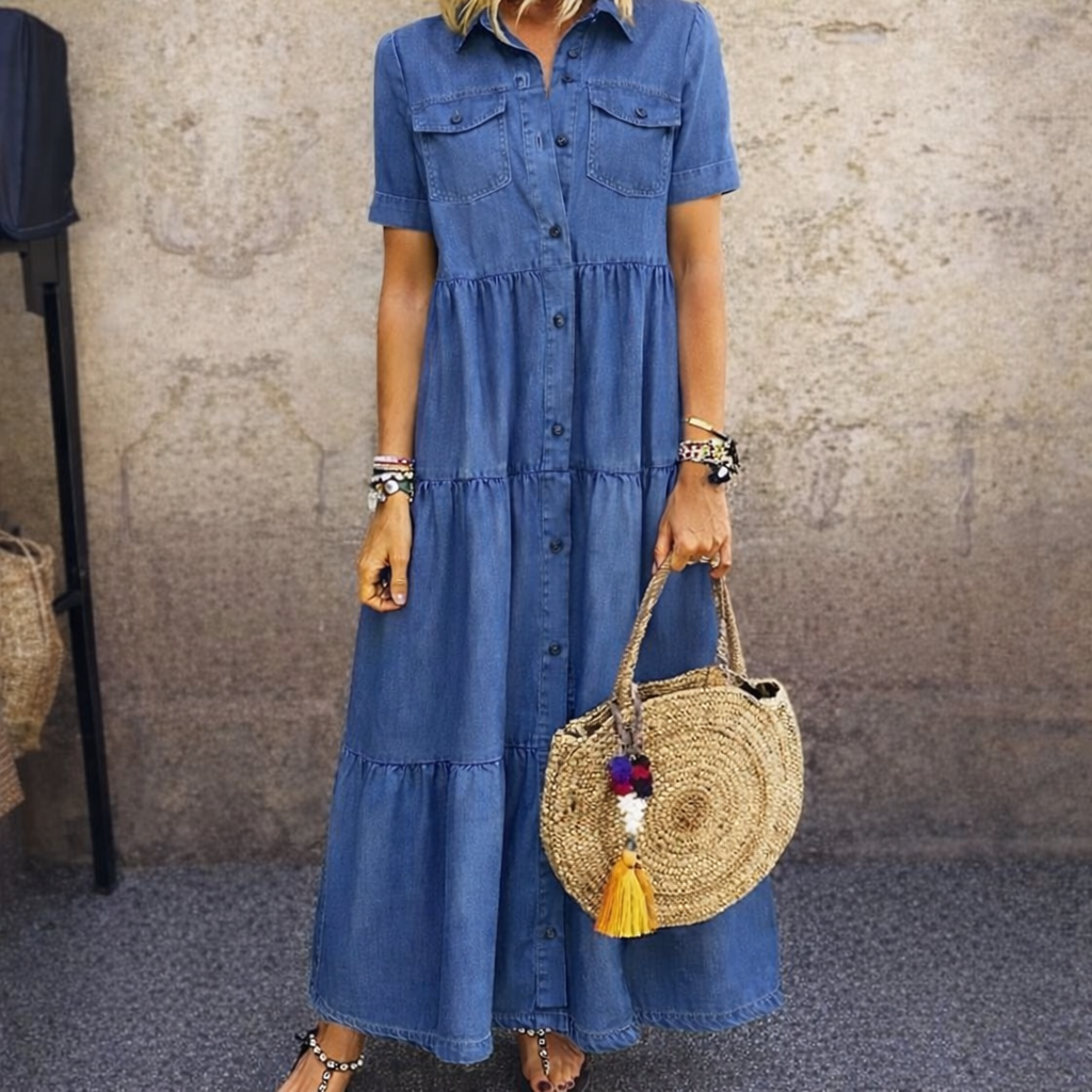 SERAPHINA | BUTTON-FRONT MIDI DRESS