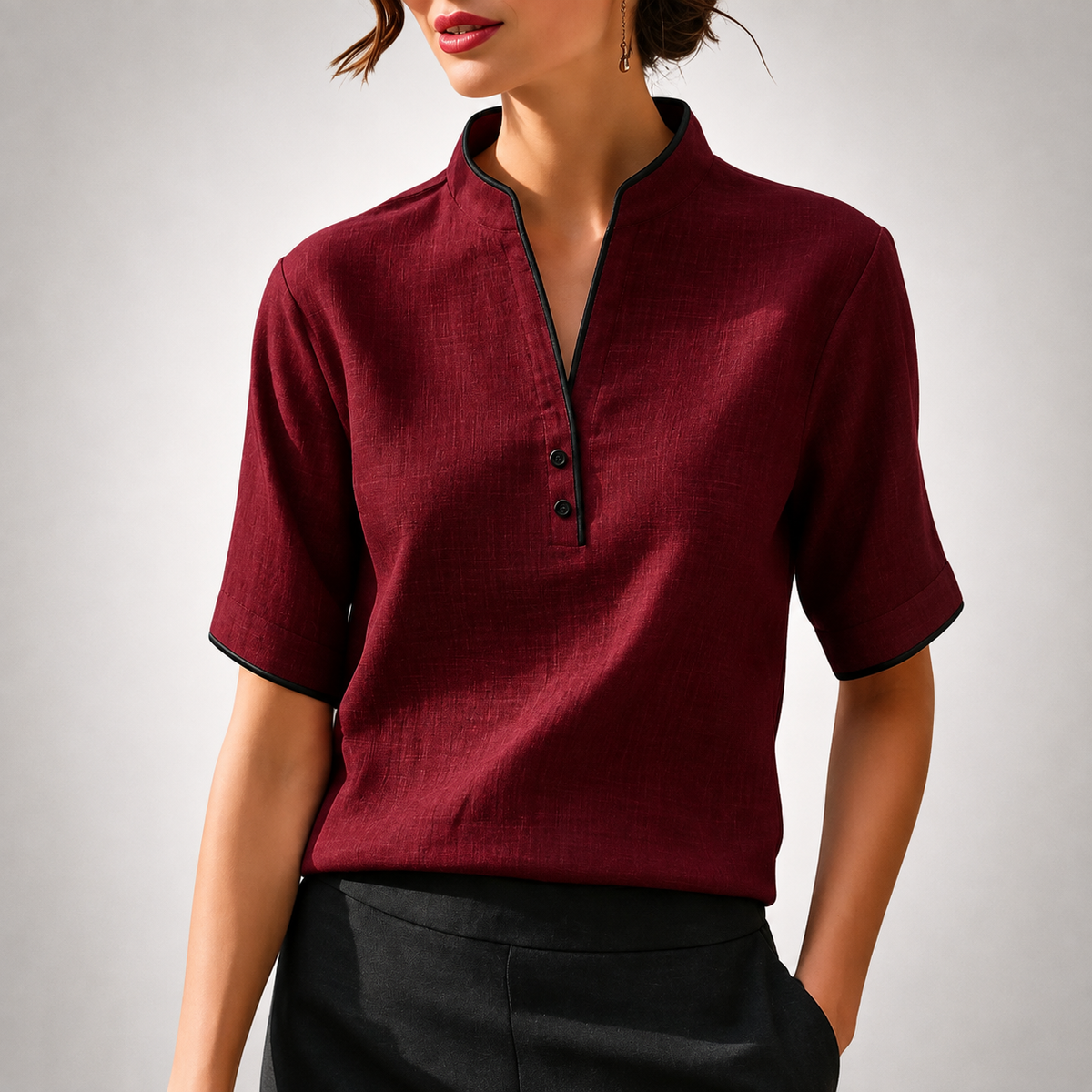 Aurelia Contrast Trim Blouse