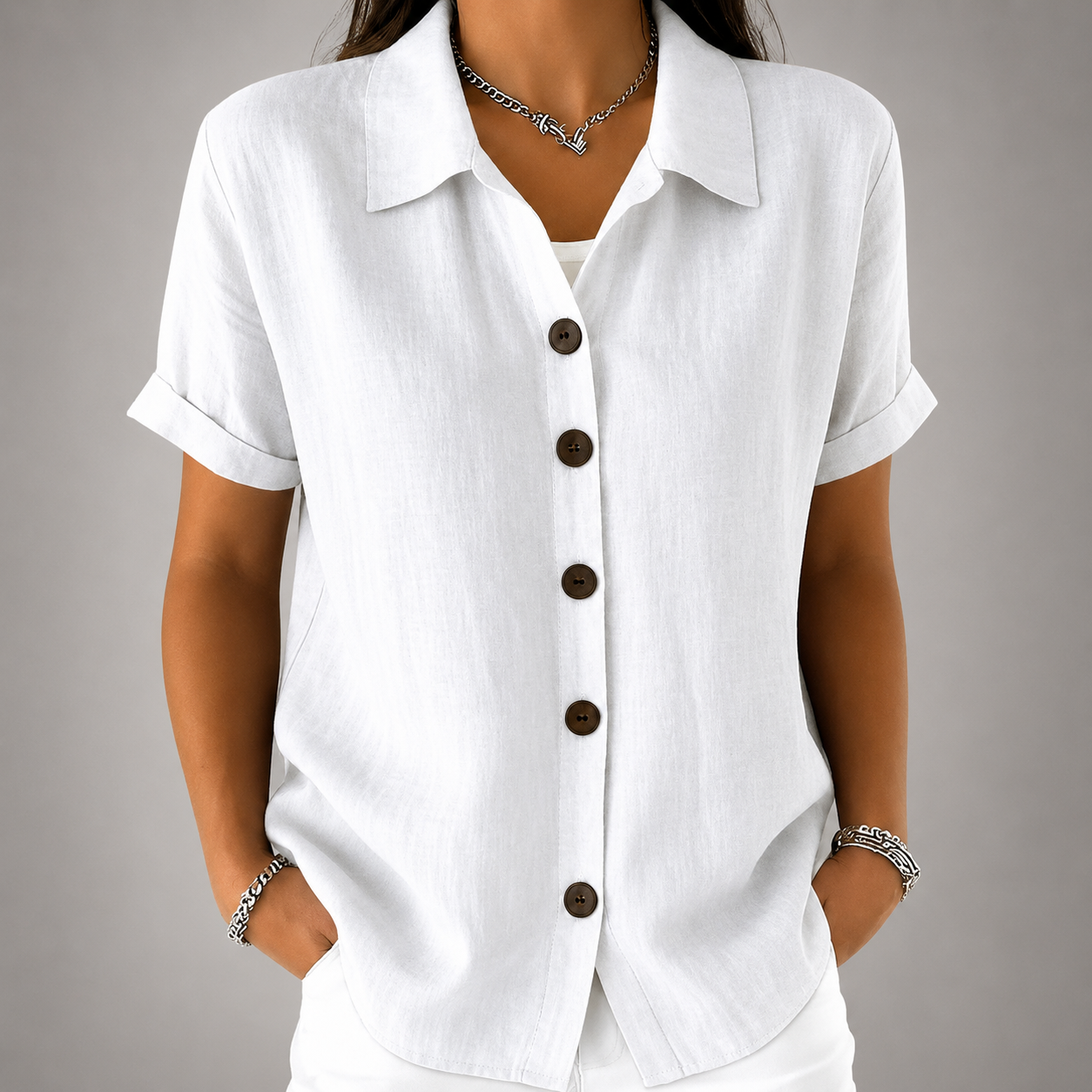 Verena™ | Everyday Button-Up Blouse