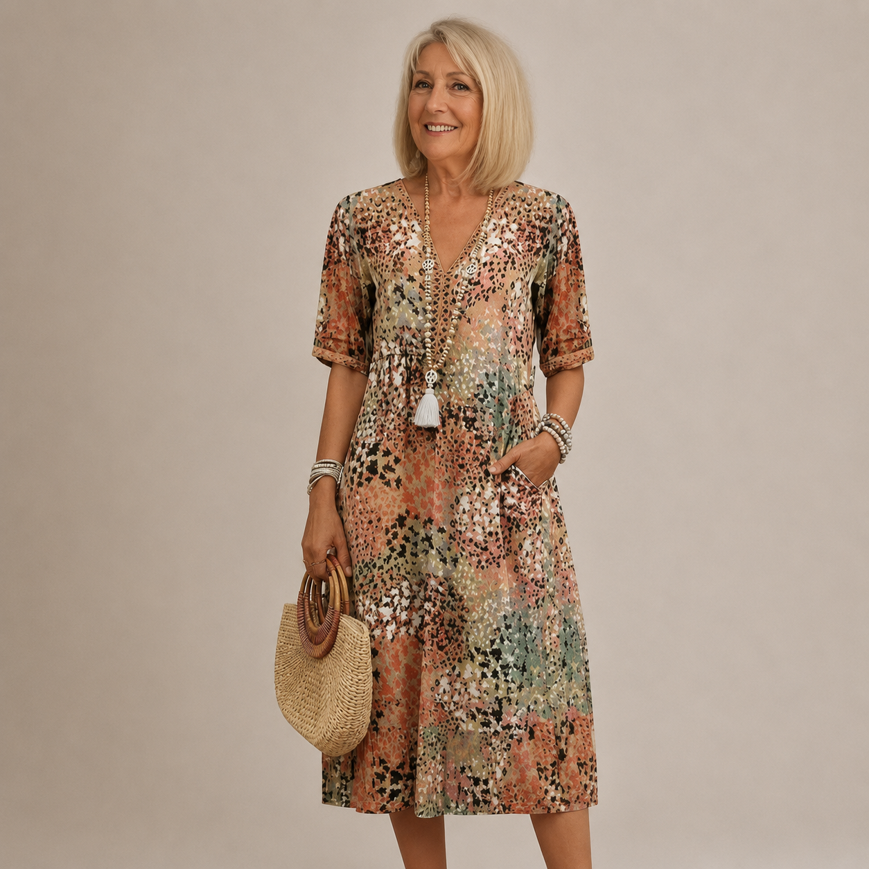 Eleanor™|Vibrant Mid Length Dress