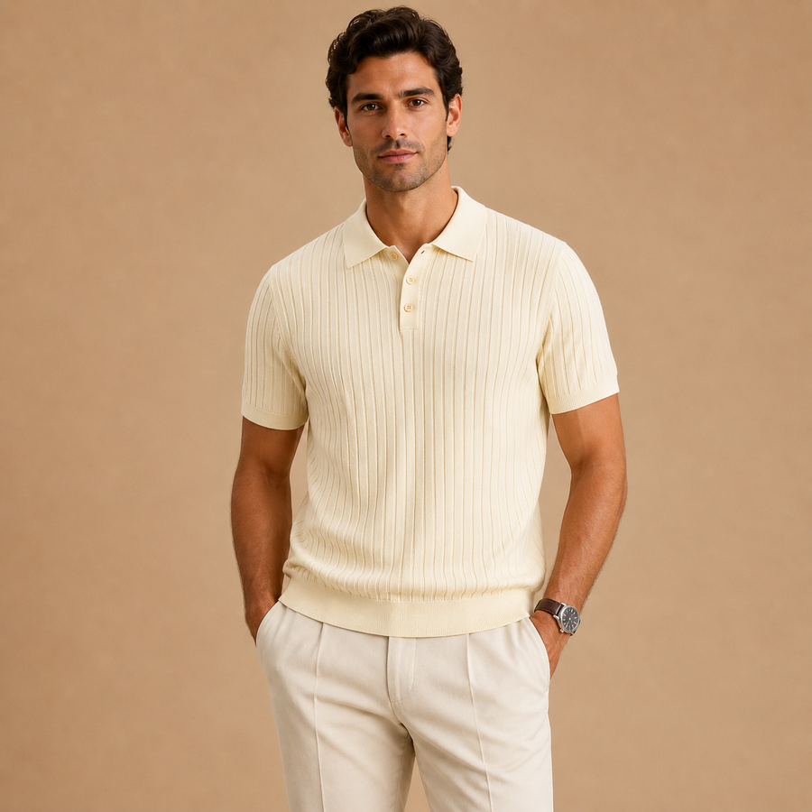 Charlie|Silk cotton polo