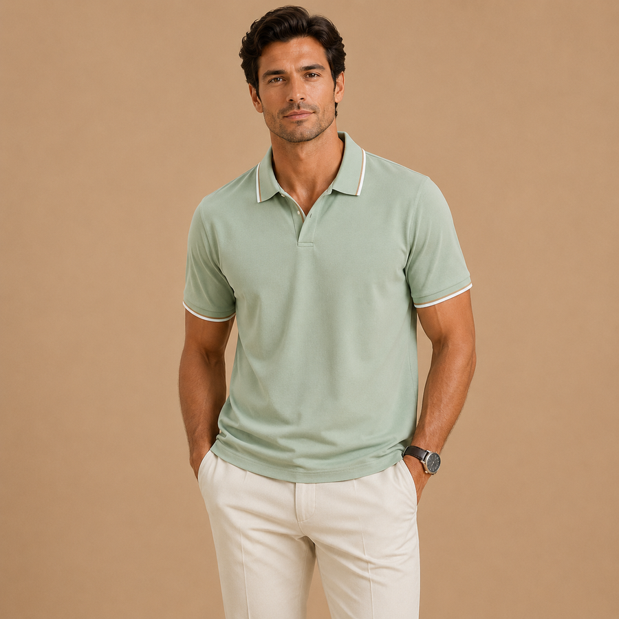 Leo|Silk buttonless porto polo
