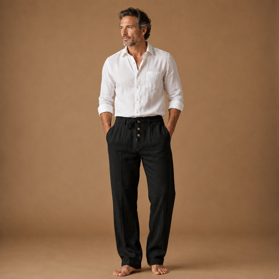 Don|Linen Drawstring Trousers