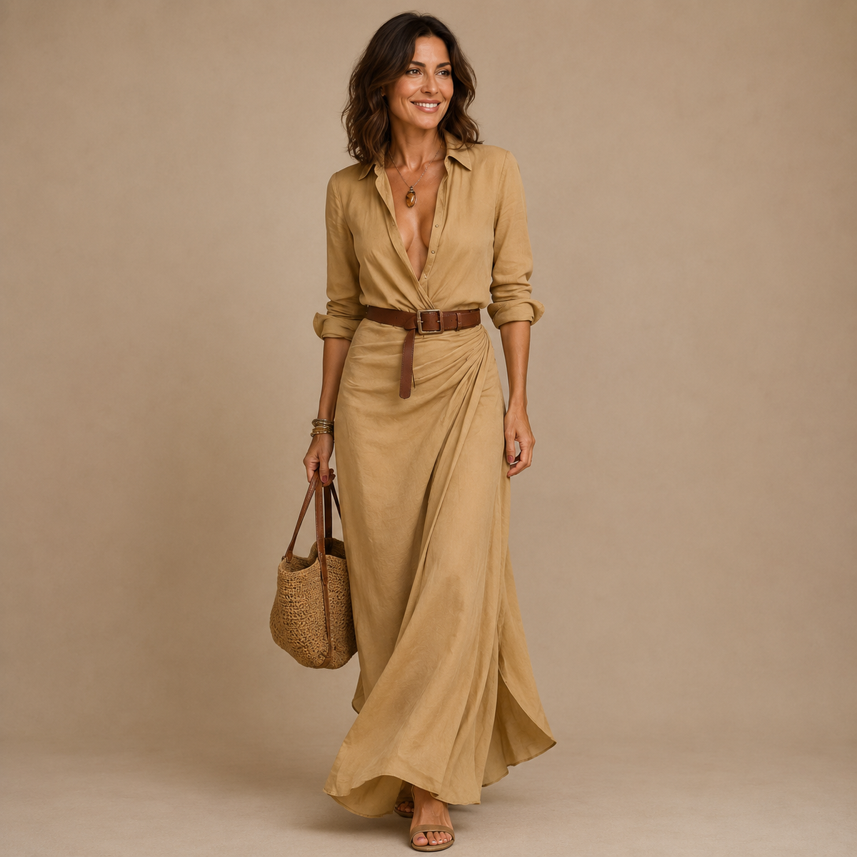 Hallie™|Elegant Dress with Belt