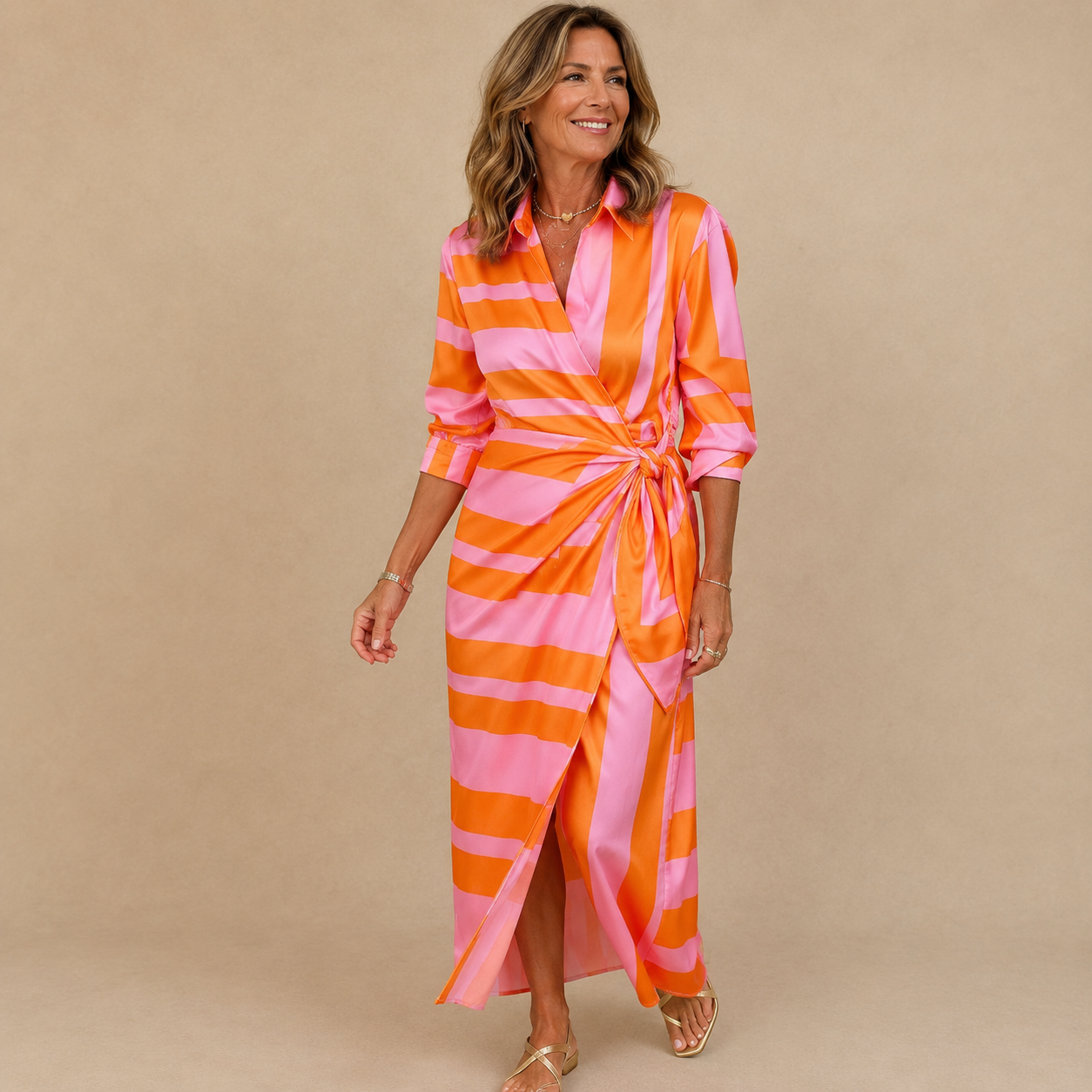 Cecilia | Elegant Striped Dress